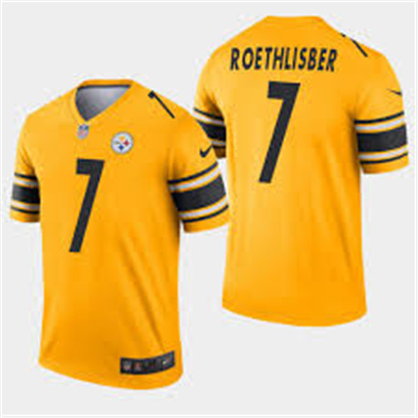 Men's Pittsburgh Steelers #7 Ben Roethlisberger Gold Inverted Legend NFL Jersey